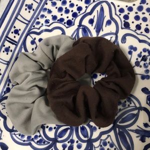 Gray and Brown Scrunchie